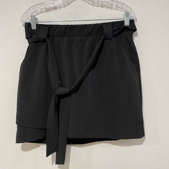 Athleta Black Belted Skort Size Medium Activewear Skirt with Shorts - Picture 1 of 5
